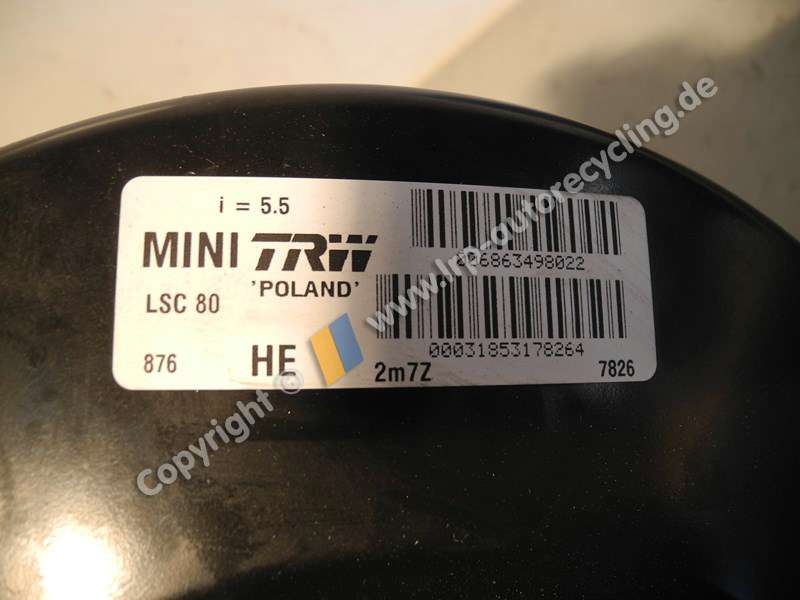 Mini II R56 Bj.2013 original Bremskaftvertärker 6863498022 neuwertig